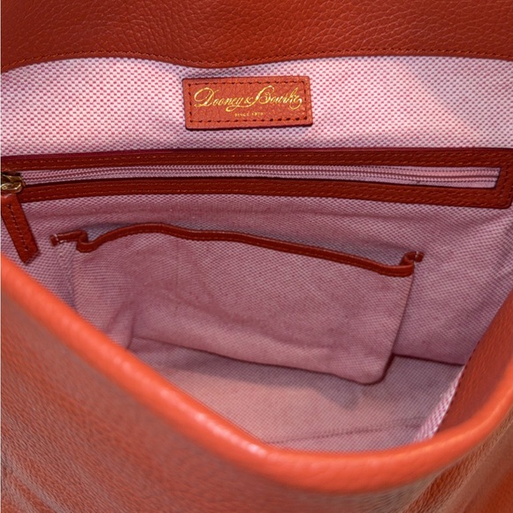 Dooney & Bourke Pebble Leather Florentine Logo Lock Shoulder Bag Rust Color - Picture 11 of 16